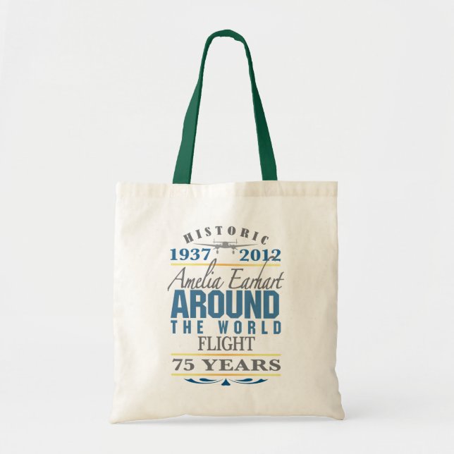 Amelia Earhart 75 Year Anniversary Tote Bag (Front)