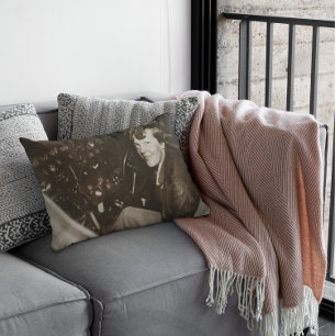 Amelia Earhart Candid Aeroplane Cockpit Photo 1937 Decorative Cushion