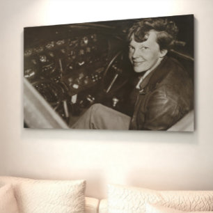 Amelia Earhart Candid Aeroplane Cockpit Photo 1937 Poster