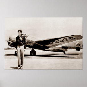 Amelia Earhart Lockheed Electra C 1937 Sepia Poste Poster