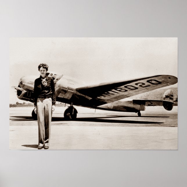 Amelia Earhart Lockheed Electra C 1937 Sepia Poste Poster (Front)
