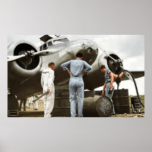 Amelia Earhart Lockheed Model 10 Electra 1937 Rema Poster