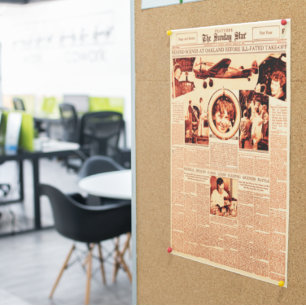 Amelia Earhart Newspaper Front Page Article  Poster