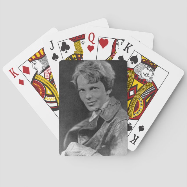 "Amelia Earhart Signed Photo" Playing Cards (Back)