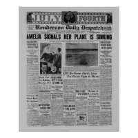 Amelia Earhart Vintage Newspaper Story
