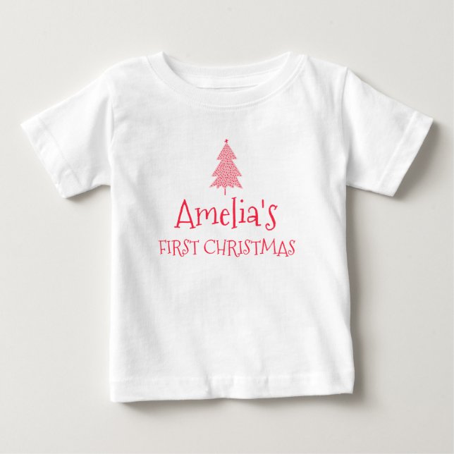 Amelia First Christmas Baby 1st Xmas Name Outfit T-Shirt (Front)