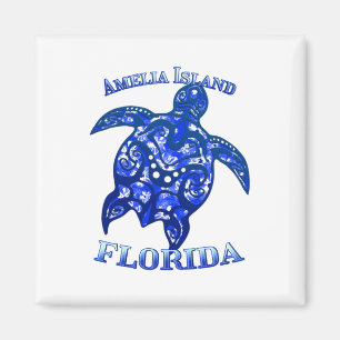 Amelia Florida Vacation Tribal Turtle Magnet