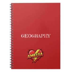 Amelia Heart Red Notebook