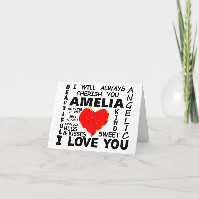 Amelia I Love You Card (Front)