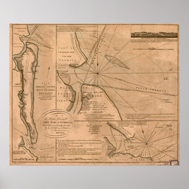 Amelia Island, Florida 1770 map Poster (Front)