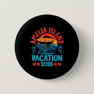 Amelia Island Florida 2026 Vacation Beach Summer V 6 Cm Round Badge