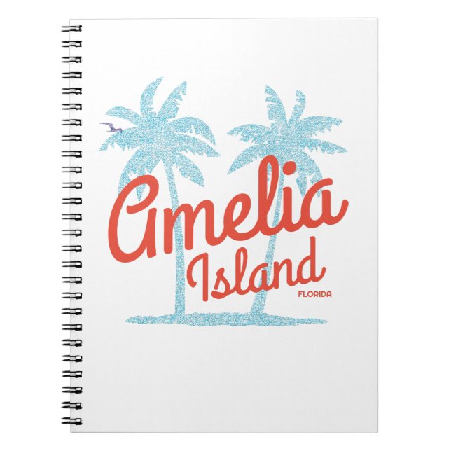 Amelia Island Florida Beach Coral Surf Notebook (Front)