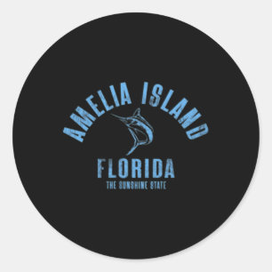 Amelia Island Florida Beach Fl Vintage Beach Front Classic Round Sticker