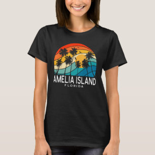 Amelia Island Florida Palm Tree Tropical Beach Sou T-Shirt