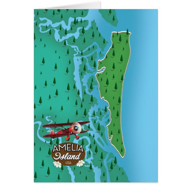 Amelia Island Florida travel map. (Front)