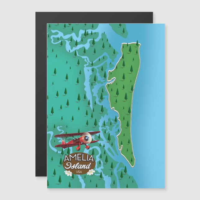 Amelia Island Florida travel map. (Front/Back)