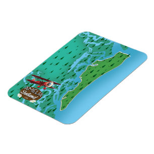 Amelia Island Florida travel map. Magnet