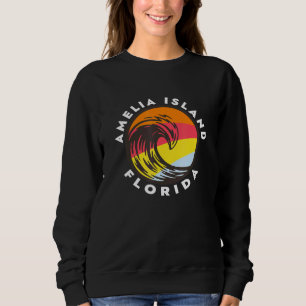 Amelia Island Florida Vacation Souvenir Ocean Wave Sweatshirt