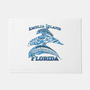 Amelia Island Florida Vacation Tribal Dolphins Doormat