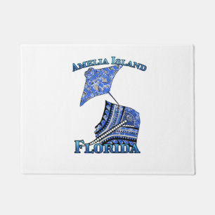 Amelia Island Florida Vacation Tribal Stingray Doormat