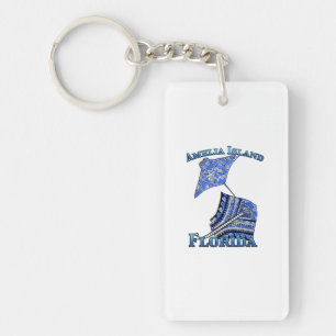 Amelia Island Florida Vacation Tribal Stingray Key Ring