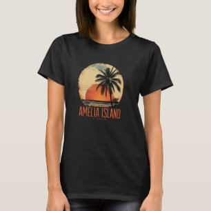 Amelia Island Florida Vintage Beach Vacation Palm T-Shirt