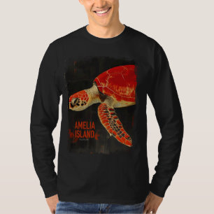 Amelia Island Florida Vintage Sea Turtle Beach Vac T-Shirt