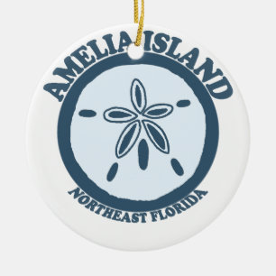 Amelia Island - Sand Dollar. Ceramic Tree Decoration
