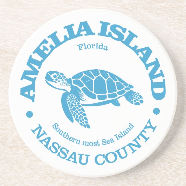 Amelia Island (sea turtle) Coaster (Front)
