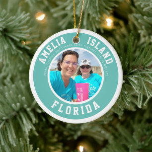 Amelia Island Vacation Christmas Ceramic Ornament
