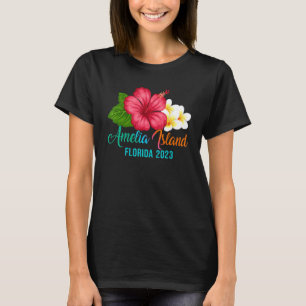 Amelia Island Vacation Florida Tropical Hibiscus F T-Shirt