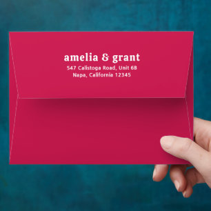 Amelia Magenta Modern Wedding Envelope