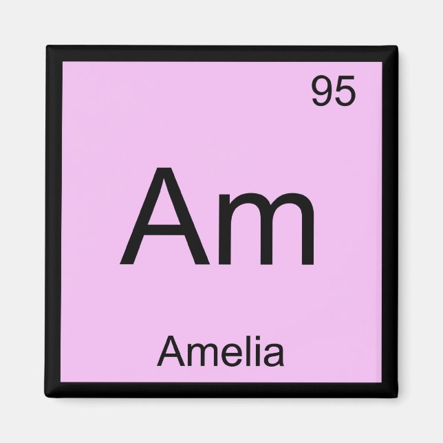 Amelia Name Chemistry Element Periodic Table Magnet (Front)
