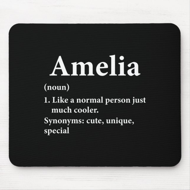 Amelia Name Definition Funny D  Mouse Pad (Front)