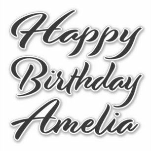 Amelia name first name black Sticker birthday