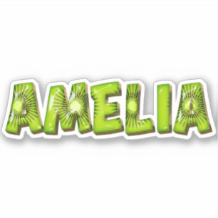 Amelia Name Kiwi Design Sticker