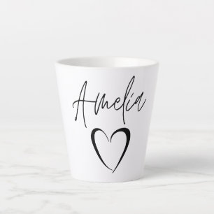 Amelia Name Mug, Custom Name Coffee Mug, Latte Mug