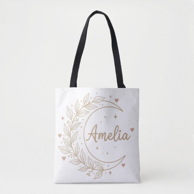 Amelia Personalized Tote Bag - Elegant Celestial  (Front)