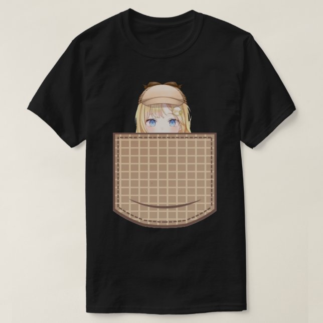 Amelia pocket peeker Watson peeking Hololive Holom T-Shirt (Design Front)