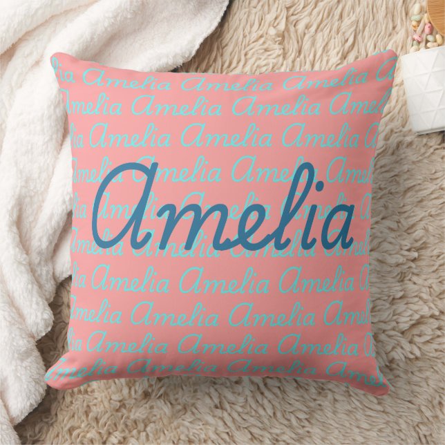 Amelia Signature Name Pattern Design  Cushion (Blanket)