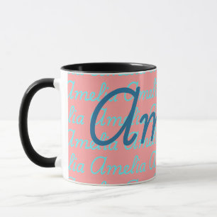 Amelia Signature Name Pattern Design Mug