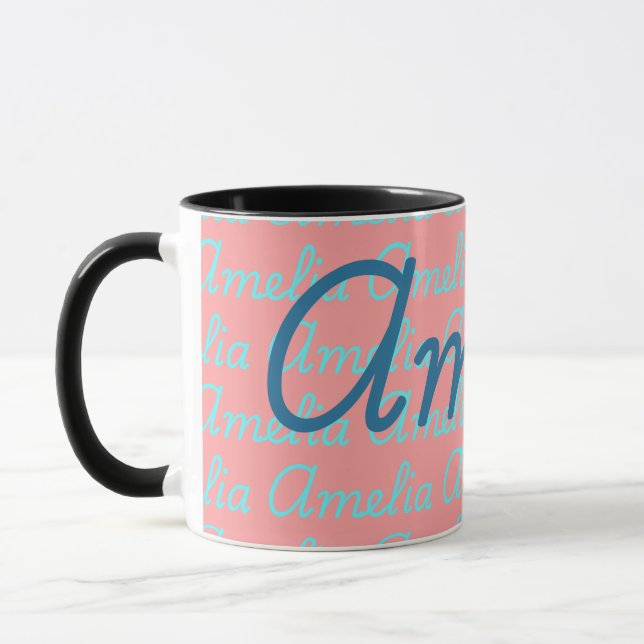 Amelia Signature Name Pattern Design  Mug (Left)