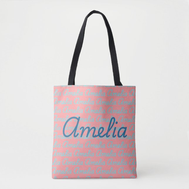 Amelia Signature Name Pattern Design  Tote Bag (Front)