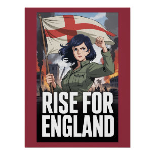 Amelia UK England Patriotic St George Flag Poster