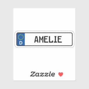 Amelie German Car License Plate