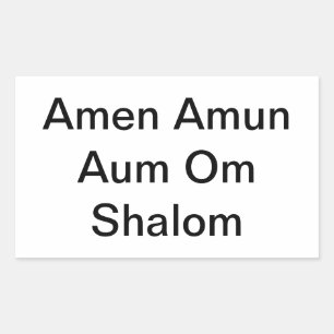 Amen Amun Aum Om Shalom Peace Hankamer Artjunkhaus Rectangular Sticker