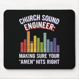 Amen Hits Right Recording Technician Church Sound Mouse Pad