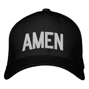 AMEN Simple Bold Text Christian Faith 3 Embroidered Hat