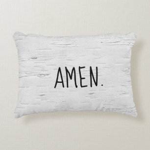 AMEN Text On Birch Tree Accent Pillow