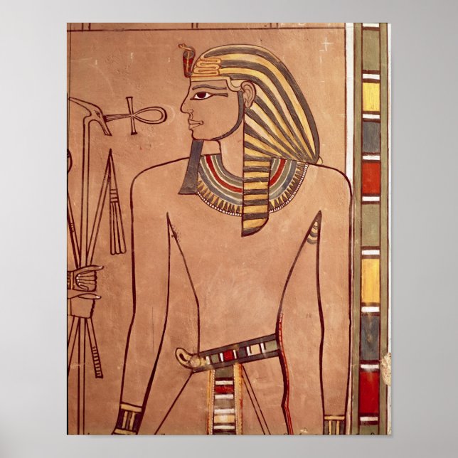Amenhotep II  with an ankh raised to his lips Poster (Front)